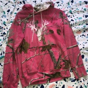 Real tree pink camo hoodie